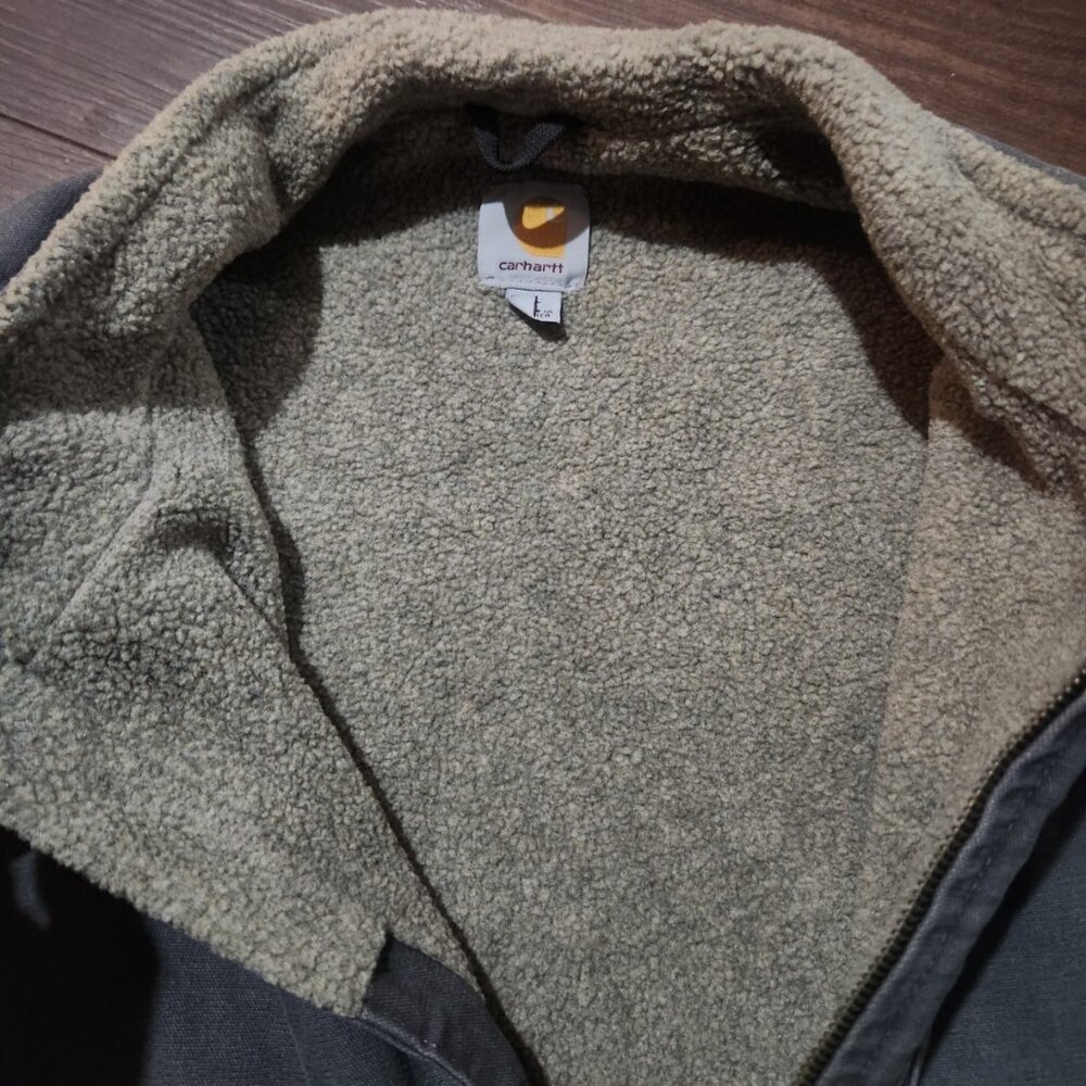 Carhartt Mens Sherpa Lined Duck Canvas Vest V33 GVL XL Gravel Gray Chore - Picture 4 of 8